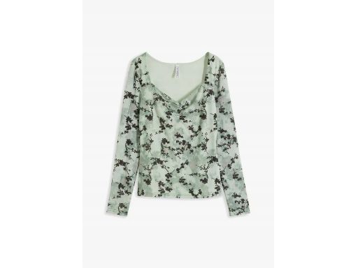 B.P.C bluzka siateczkowa zielona w roślinne wzory r.48/50