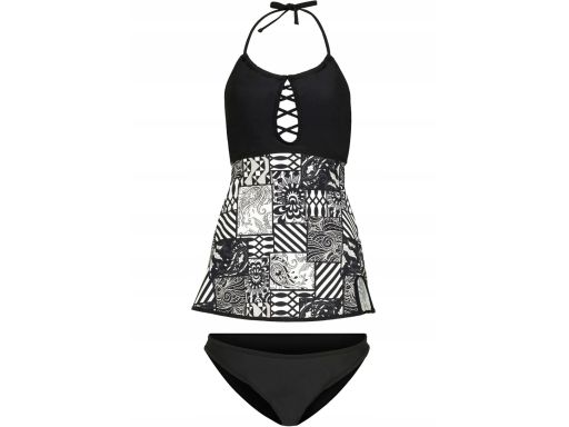 B.P.C długie tankini z figami czarno-białe ^42