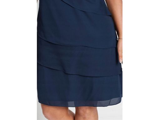 B.P.C sukienka szyfonowa ciemny granat w optyce warstwowej r.38