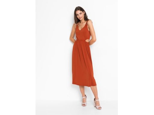 B.P.C ruda sukienka rozciągliwa midi ^44/46
