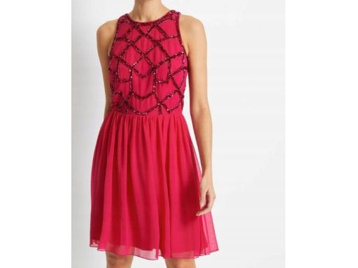 B.P.C sukienka z aplikacją różowa ^42