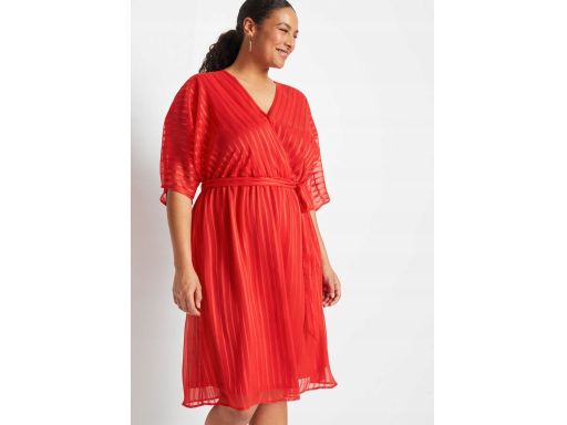 B.P.C Czerwona sukienka szyfonowa 44.