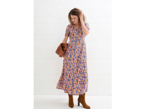 B.P.C sukienka midi z guzikami kolorowa w kwiatuszki 50.