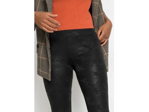 B.P.C legginsy czarne we wzór moro 36/38.