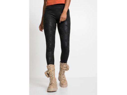 B.P.C legginsy czarne we wzór moro 36/38.