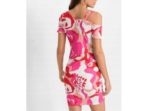 B.P.C sukienka marszczona z nadrukiem r.36/38