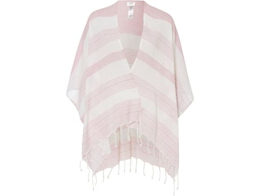 B.P.C poncho letnie biało-szare bawełniane ^one size