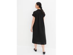 B.P.C sukienka midi czarna z optyce lnu r.46