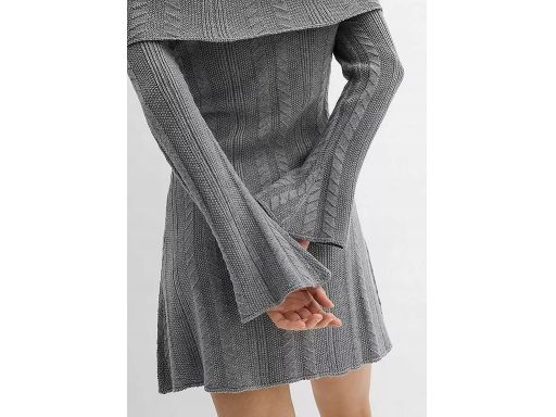 B.P.C szara sukienka mini dzianinowa carmen r.40/42