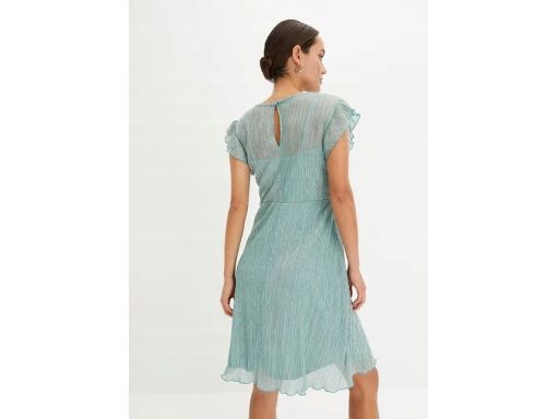 B.P.C sukienka miętowa z błyszczącą nitką r.40/42