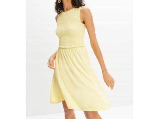 B.P.C sukienka letnia jasnożółta marszczenia ^40/42