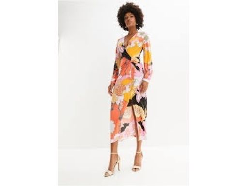 B.P.C sukienka z założeniem kopertym we wzory długa r.36/38