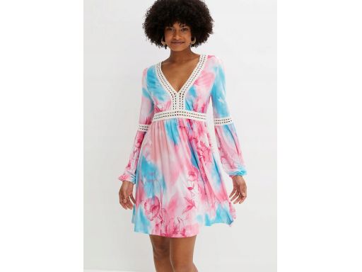 B.P.C letnia sukienka kolorowa z ażurową koronką r.48/50