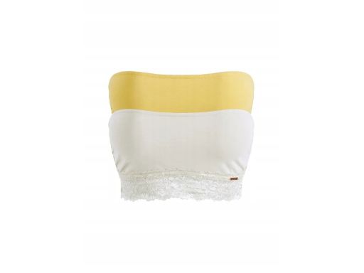 B.P.C biustonosz top opaska bandeau z koronką żółta ^48/50
