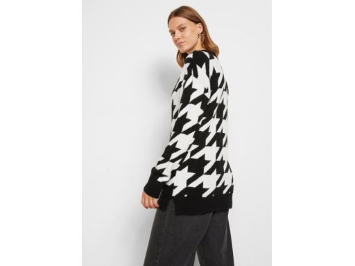 B.P.C sweter biało-czarny we wzory damski ^40/42