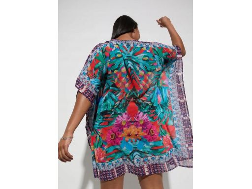 B.P.C ekskluzywna tunika plażowa z nadrukiem i cekinami 40/42.