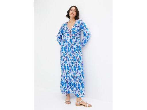 B.P.C długa sukienka wiskozowa niebieska we wzory 40.