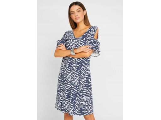 B.P.C sukienka shirtowa z nadrukiem odkryte ramiona 36/38.