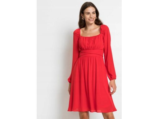 B.P.C sukienka czerwona szyfon r.36