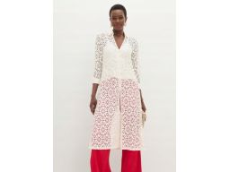 B.P.C koszula ecru długa koronkowa z kołnierzykiem + top 52.