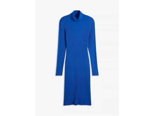 B.P.C sukienka dzianinowa niebieska z golfem ołówkowa r,48/50