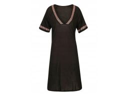 B.P.C sukienka plażowa czarna z nadrukiem 44/46.