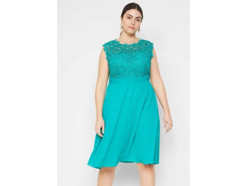B.P.C sukienka szyfonowa z koronką szmaragdowa PREMIUM r.38