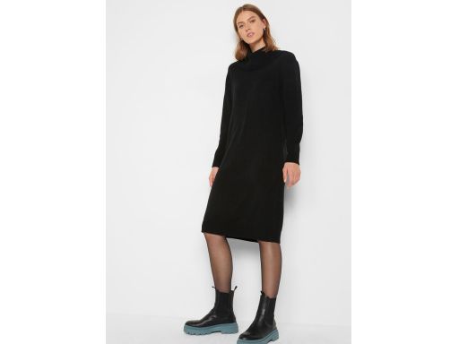 B.P.C sukienka dzianinowa z szerokim golfem czarna ^40/42