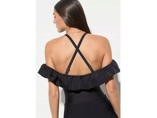 B.P.C czarna sukienka kąpielowa hiszpanka z falbankami r.40