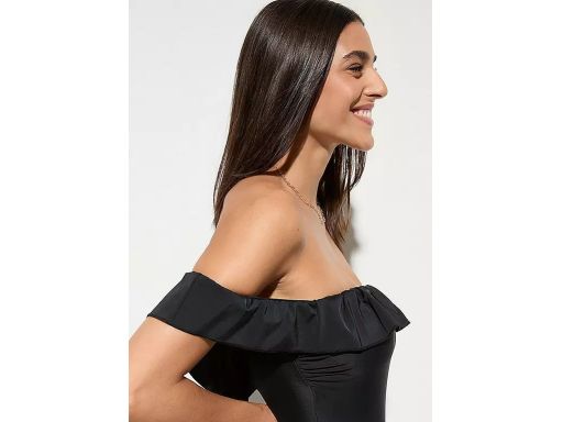 B.P.C czarna sukienka kąpielowa hiszpanka z falbankami r.40