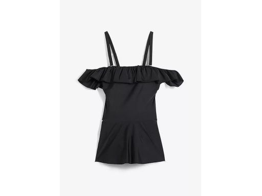 B.P.C czarna sukienka kąpielowa hiszpanka z falbankami r.40