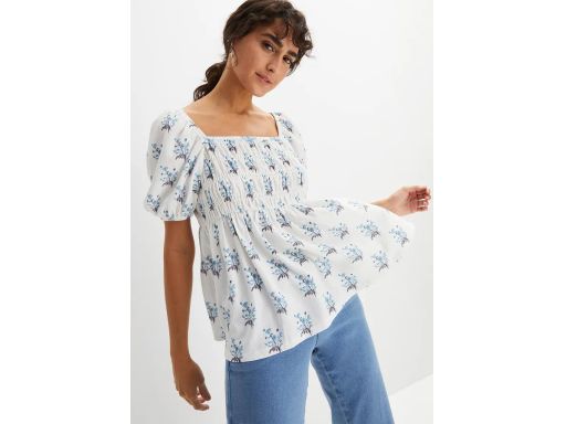 B.P.C bluzka z marszczeniami dekolt karo 40/42.