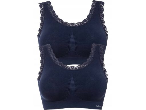B.P.C 2-pak biustonosz bralett top granatowy z koronką r.S