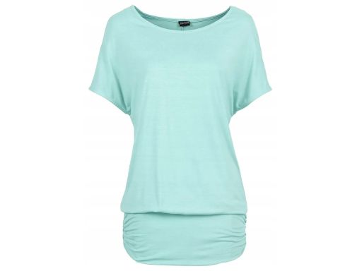 B.P.C t-shirt damski długi z marszczonym dołem niebieski ^44/46