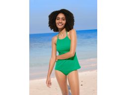 B.P.C tankini zielone z wiązanem na szyi w komplecie z figami ^44