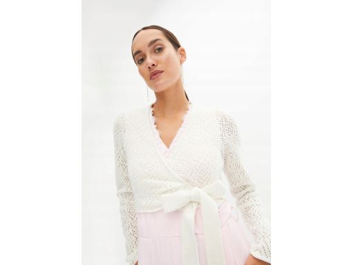 B.P.C sweter kopertowy ażurowy bolerko dzianinowe 44/46.