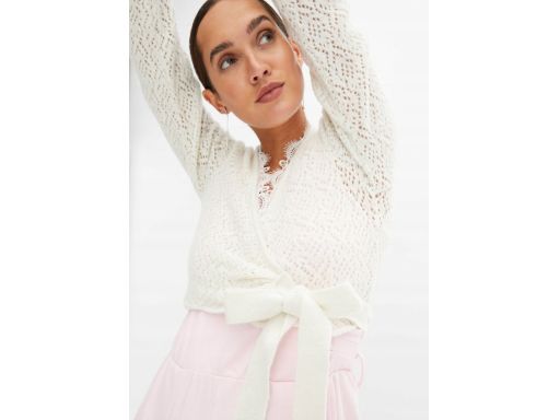 B.P.C sweter kopertowy ażurowy bolerko dzianinowe 44/46.