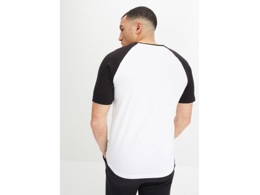 B.P.C t-shirt męski bawełniany biały z czarnym nadrukiem XXL.