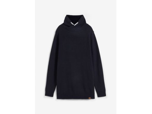 B.P.C granatowy sweter z szalowym kołnierzem ^48/50