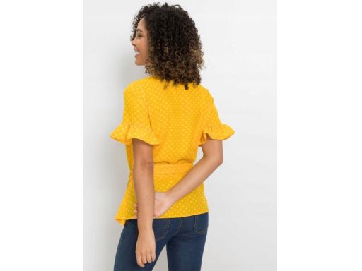 B.P.C bluzka żółta kopertowa w groszki 40.