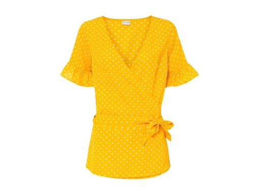 B.P.C bluzka żółta kopertowa w groszki 40.