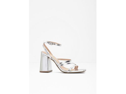 B.P.C sandały srebrne na wysokim obcasie ^39