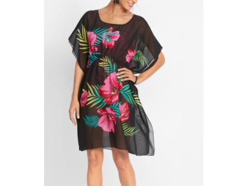 B.P.C szyfonowa tunika plażowa w kwiaty ^40