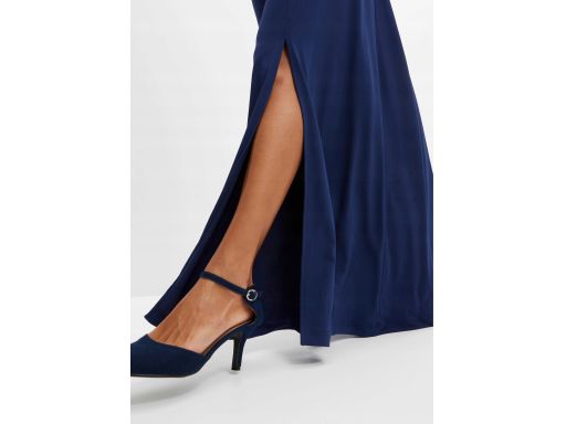 B.P.C długa sukienka granatowa wieczorowa z koronką ^40/42