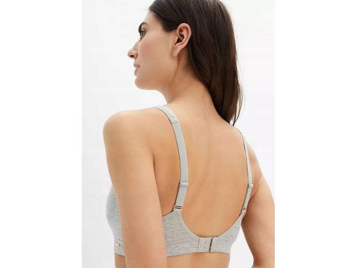 B.P.C biustonosz bawełniany bez fiszbin szary siateczką ^105B