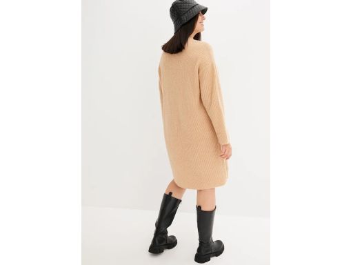 B.P.C sukienka dzianinowa beżowa prosta 40/42.