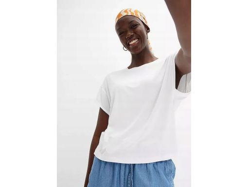 B.P.C biały t-shirt oversize z wiskozy 48/50.