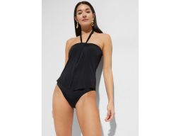 B.P.C kostium jednoczęściowy czarny z wiązaniem na szyi ^42