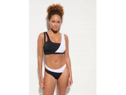 B.P.C bikini czarno-białe modne z wycięciami r.38