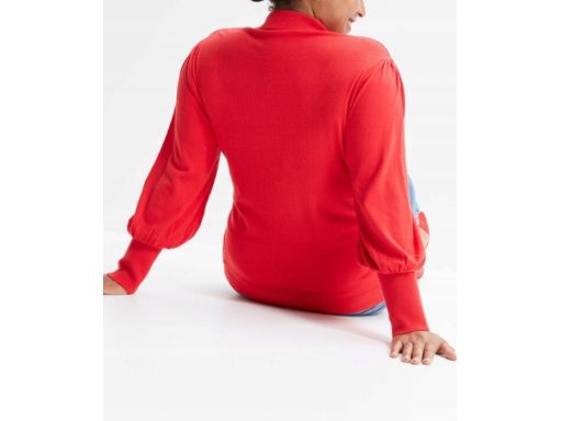 B.P.C sweter dzianinowy czerwony świąteczny z napisem z cekinów ^40/42